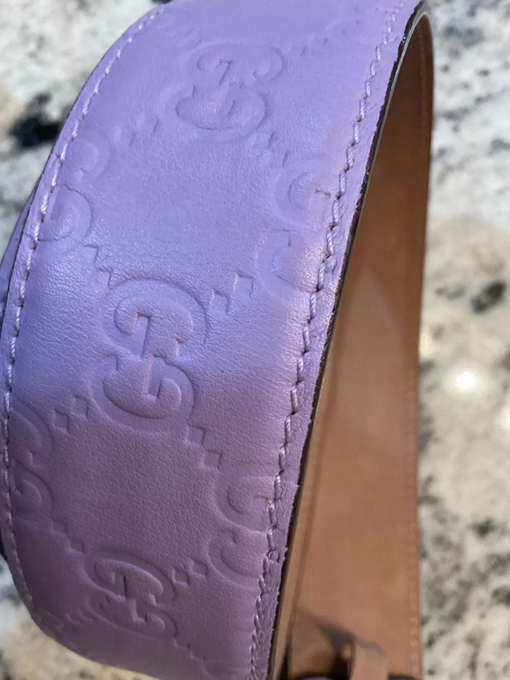 Gucci Lavender Belt with Silver Buckle